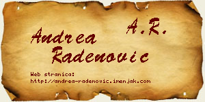 Andrea Radenović vizit kartica